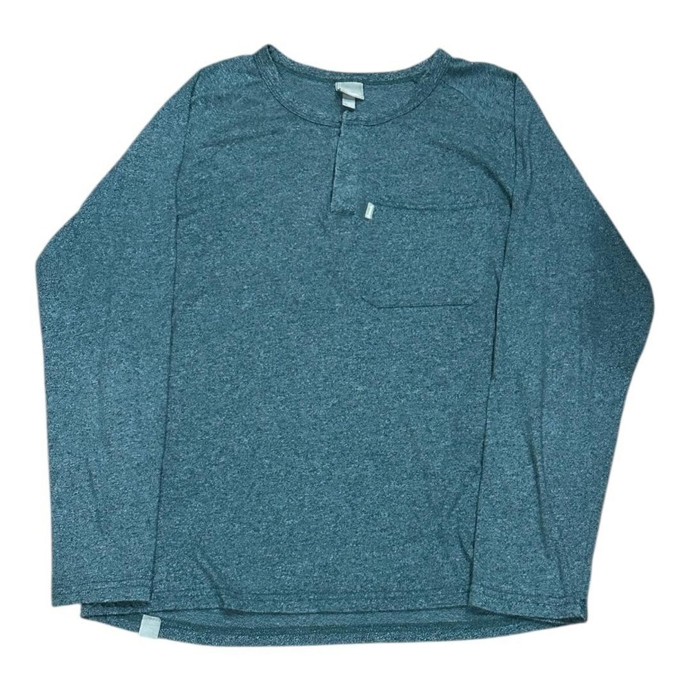 Bench Shirt Mens Medium Teal Heather Long Sleeve Henley Pocket Casual Crewneck